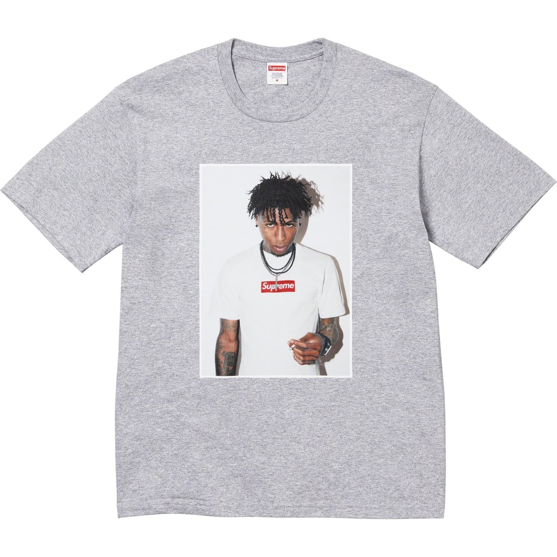 Details on NBA Youngboy Tee Heather Grey from fall winter
                                                    2023 (Price is $54)