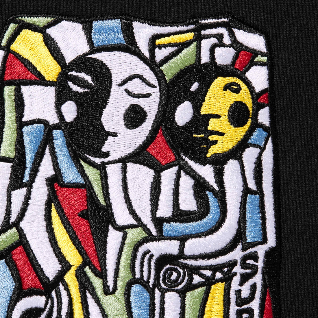 Details on Neil Blender Mosaic Hooded Sweatshirt Black from fall winter
                                                    2023 (Price is $158)