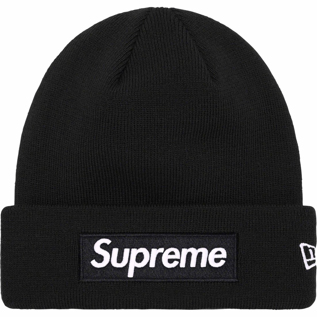 Details on New Era Box Logo Beanie Black from fall winter
                                                    2023 (Price is $44)