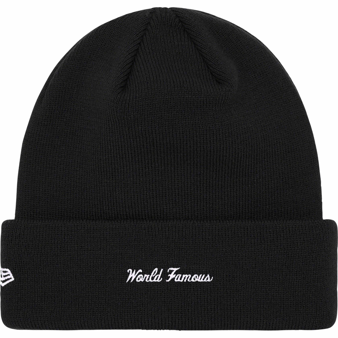 Details on New Era Box Logo Beanie Black from fall winter
                                                    2023 (Price is $44)