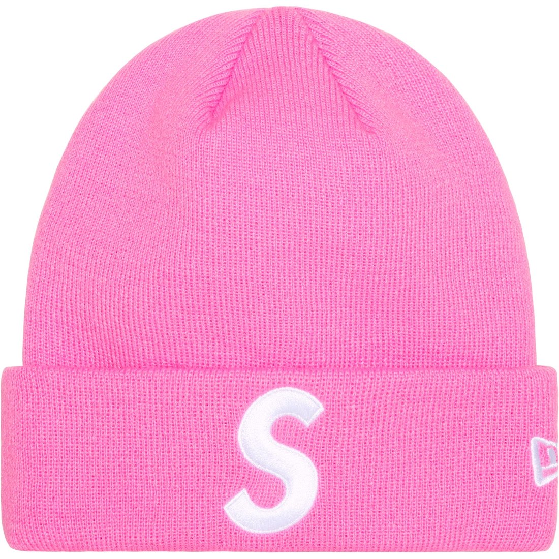 Details on New Era S Logo Beanie Pink from fall winter
                                                    2023 (Price is $40)