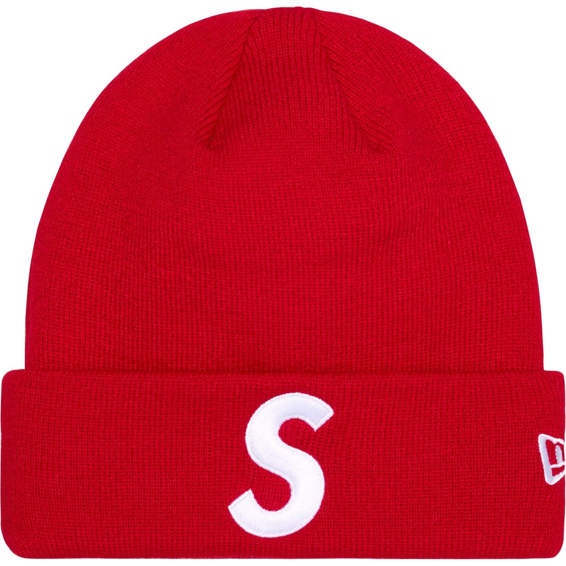 Details on New Era S Logo Beanie Red from fall winter
                                                    2023 (Price is $40)