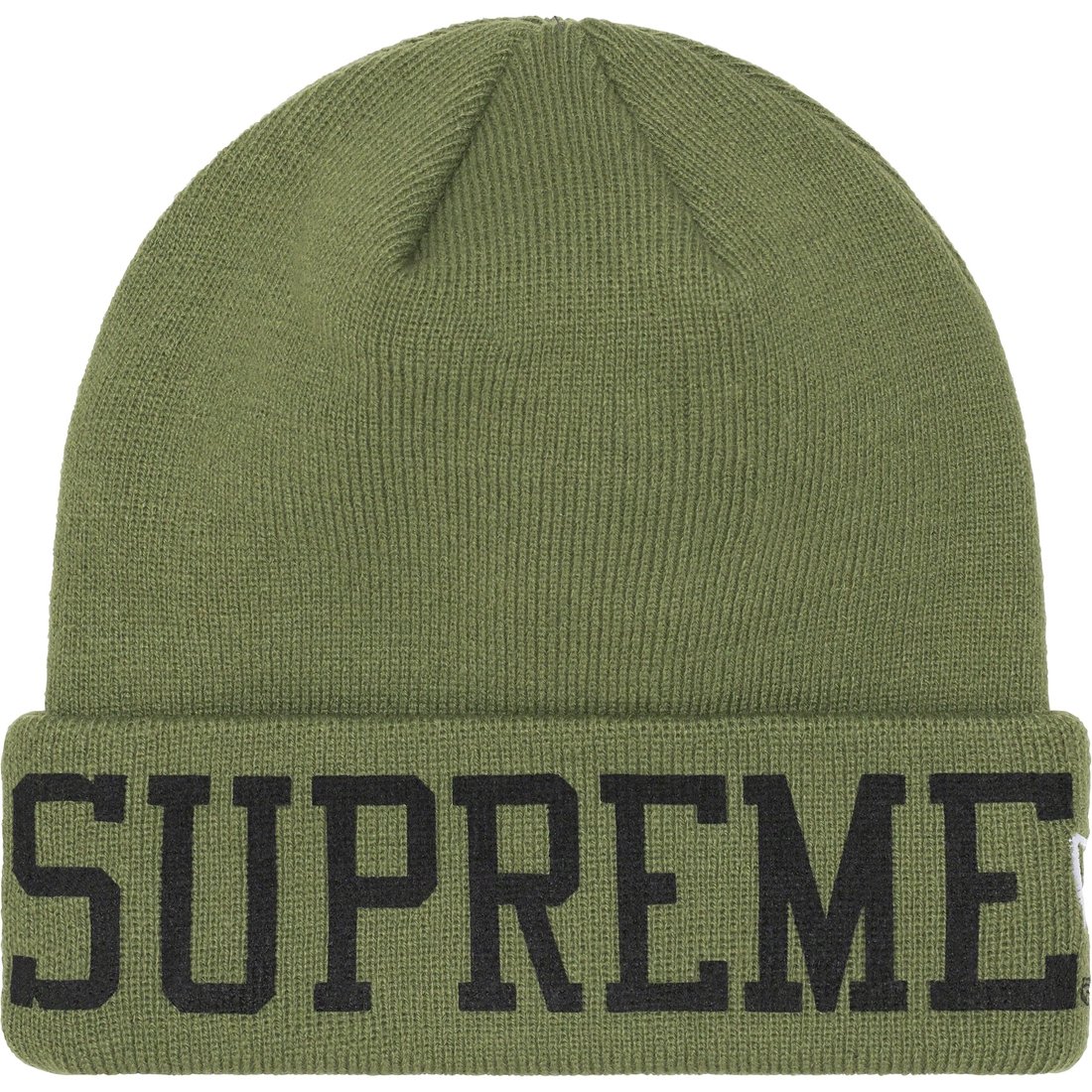 Details on New Era Varsity Beanie Olive from fall winter
                                                    2023 (Price is $40)