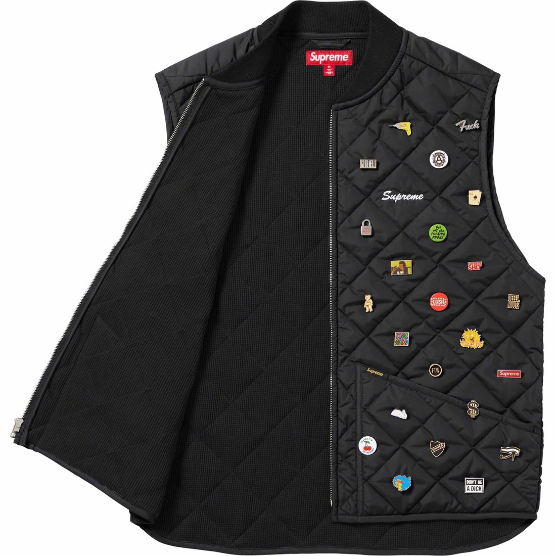 Details on Pins Quilted Work Vest Black from fall winter
                                                    2023 (Price is $388)