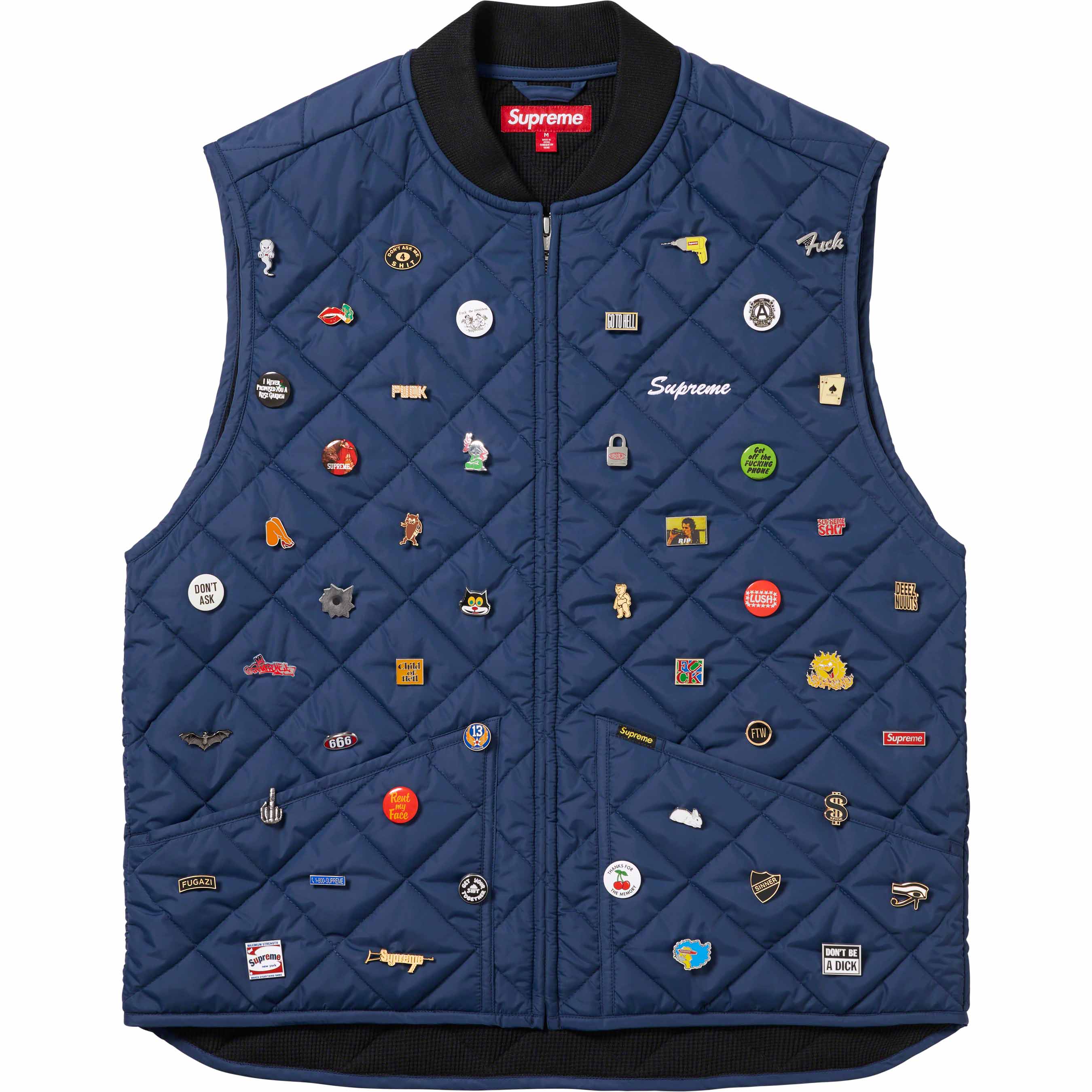 Pins Quilted Work Vest - fall winter 2023 - Supreme