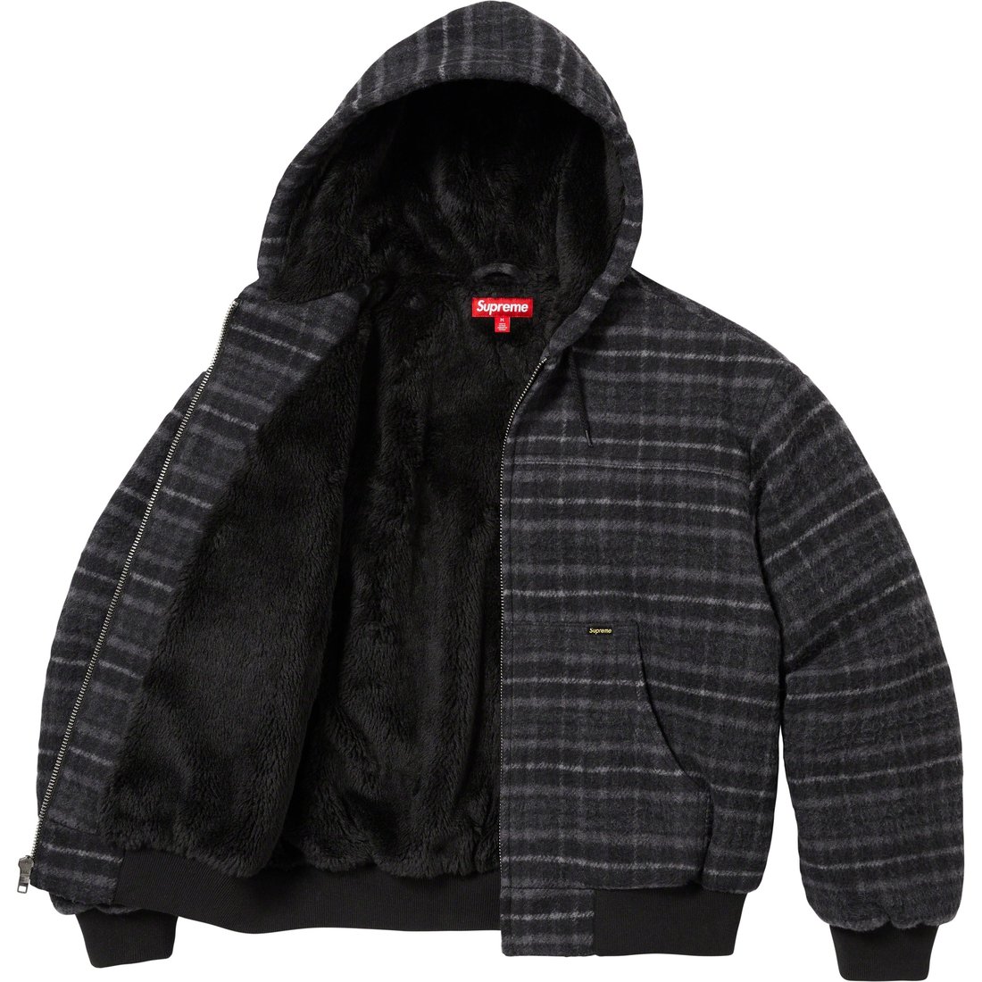 Details on Plaid Wool Hooded Work Jacket Black from fall winter
                                                    2023 (Price is $238)