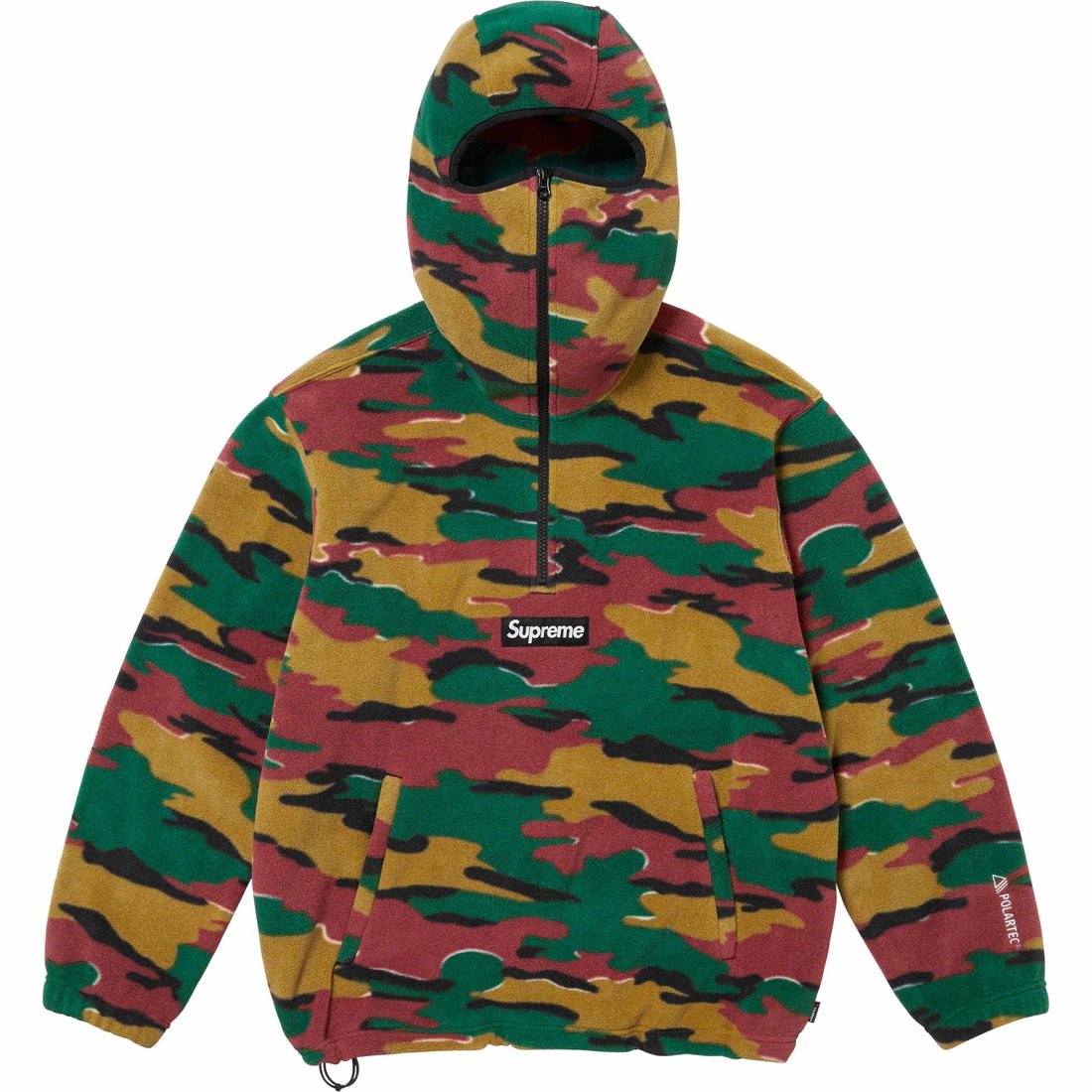 Details on Polartec Facemask Half Zip Hooded Sweatshirt Camo from fall winter
                                                    2023 (Price is $148)