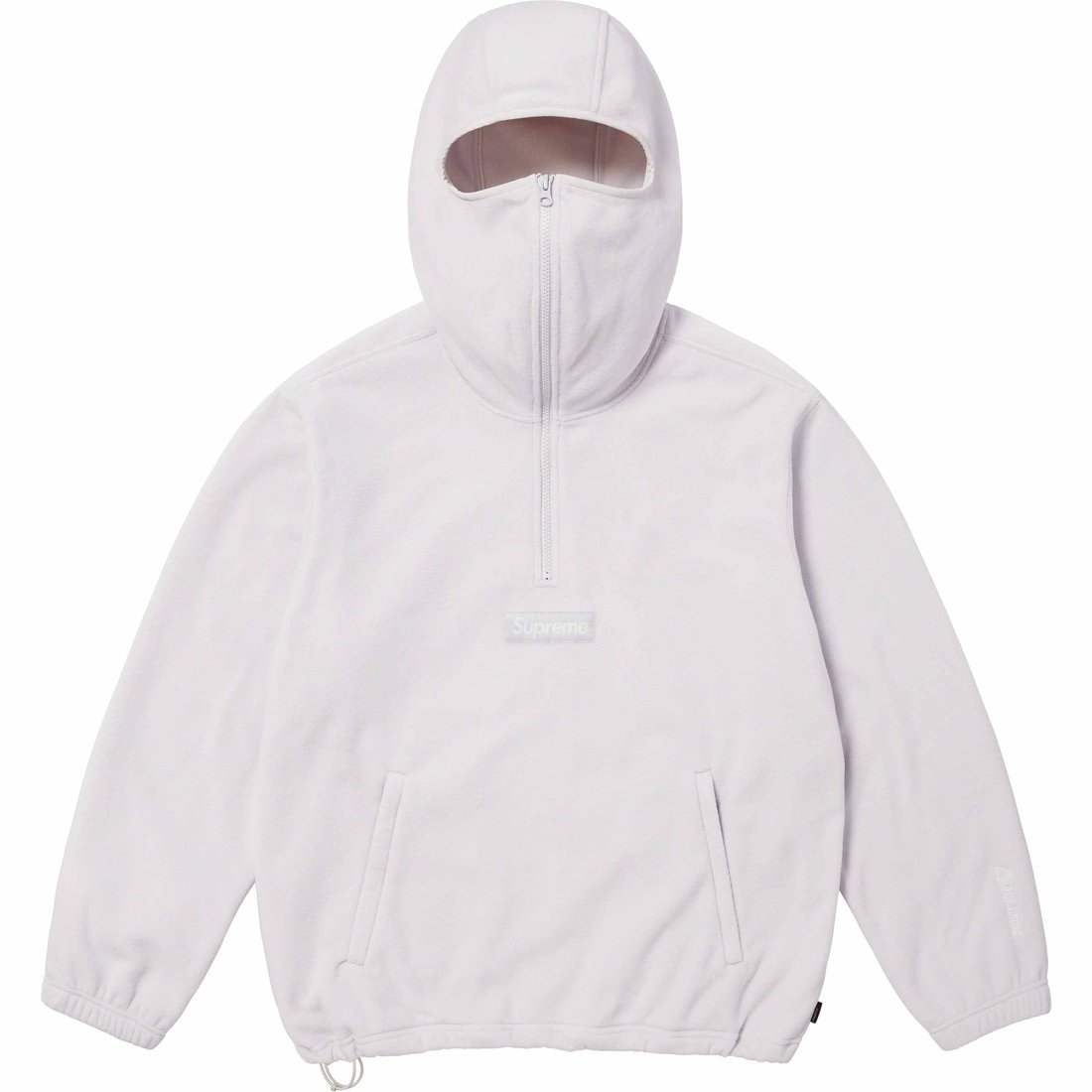 Details on Polartec Facemask Half Zip Hooded Sweatshirt Light Grey from fall winter
                                                    2023 (Price is $148)