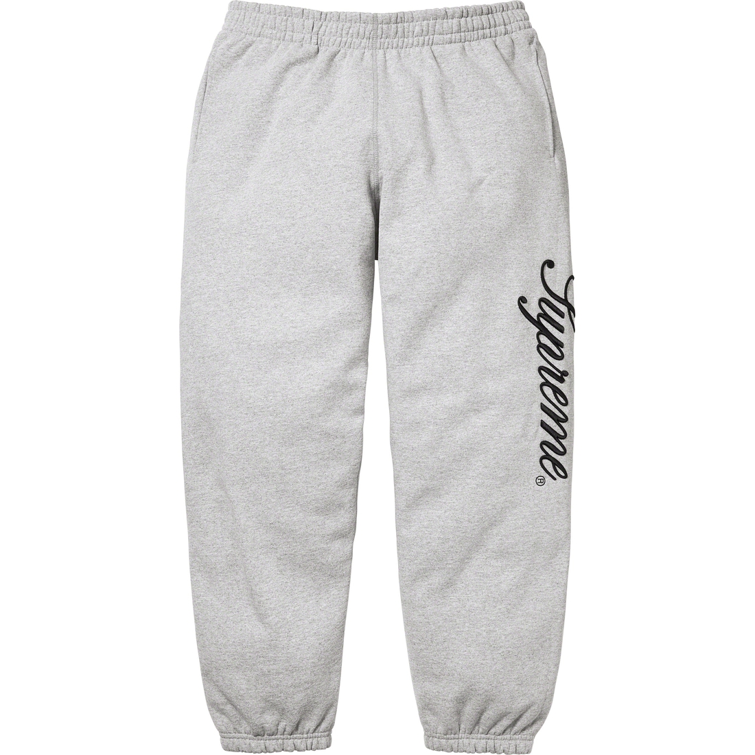 Details on Raised Script Sweatpant Heather Grey from fall winter
                                                    2023 (Price is $148)