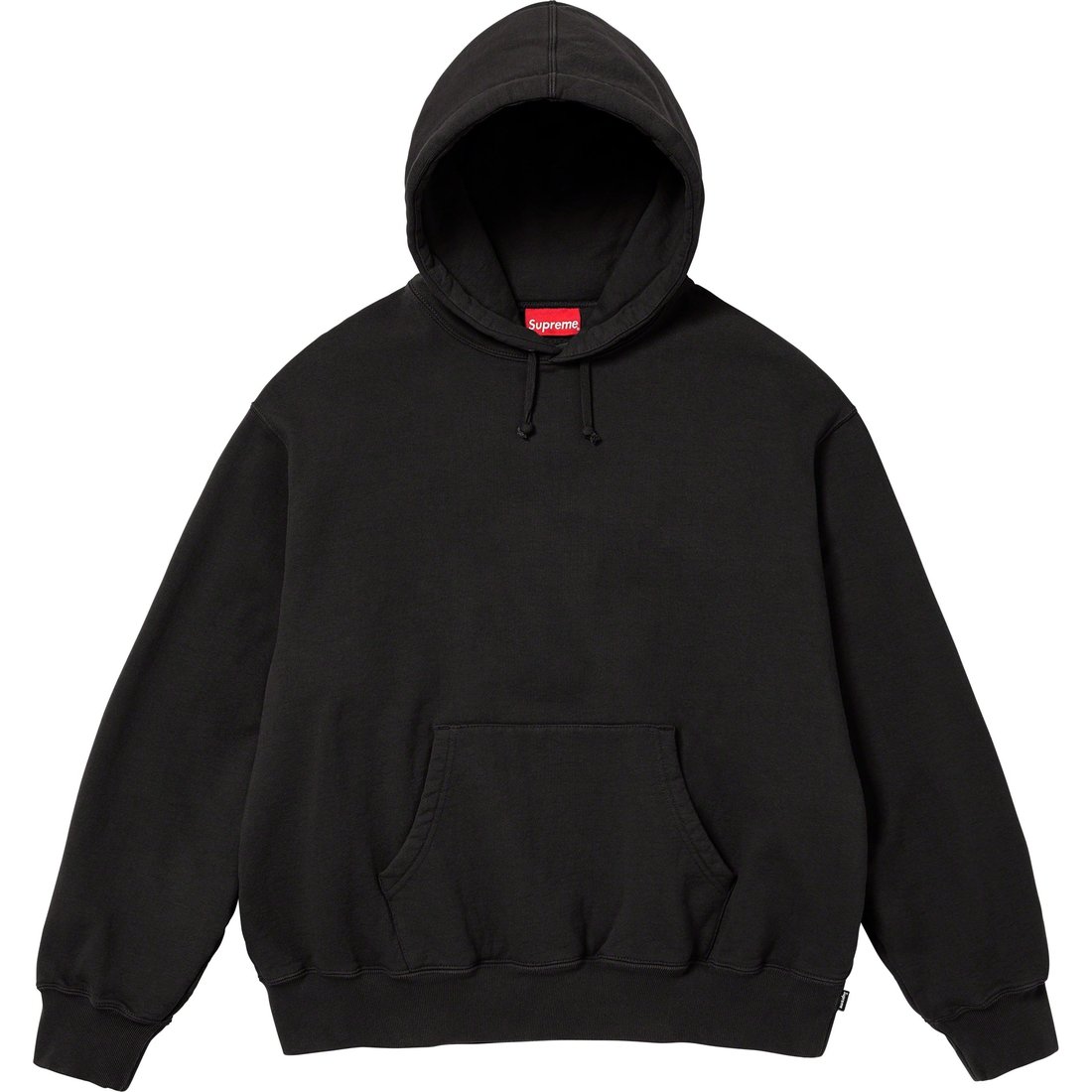 Details on Satin Appliqué Hooded Sweatshirt Black from fall winter
                                                    2023 (Price is $158)
