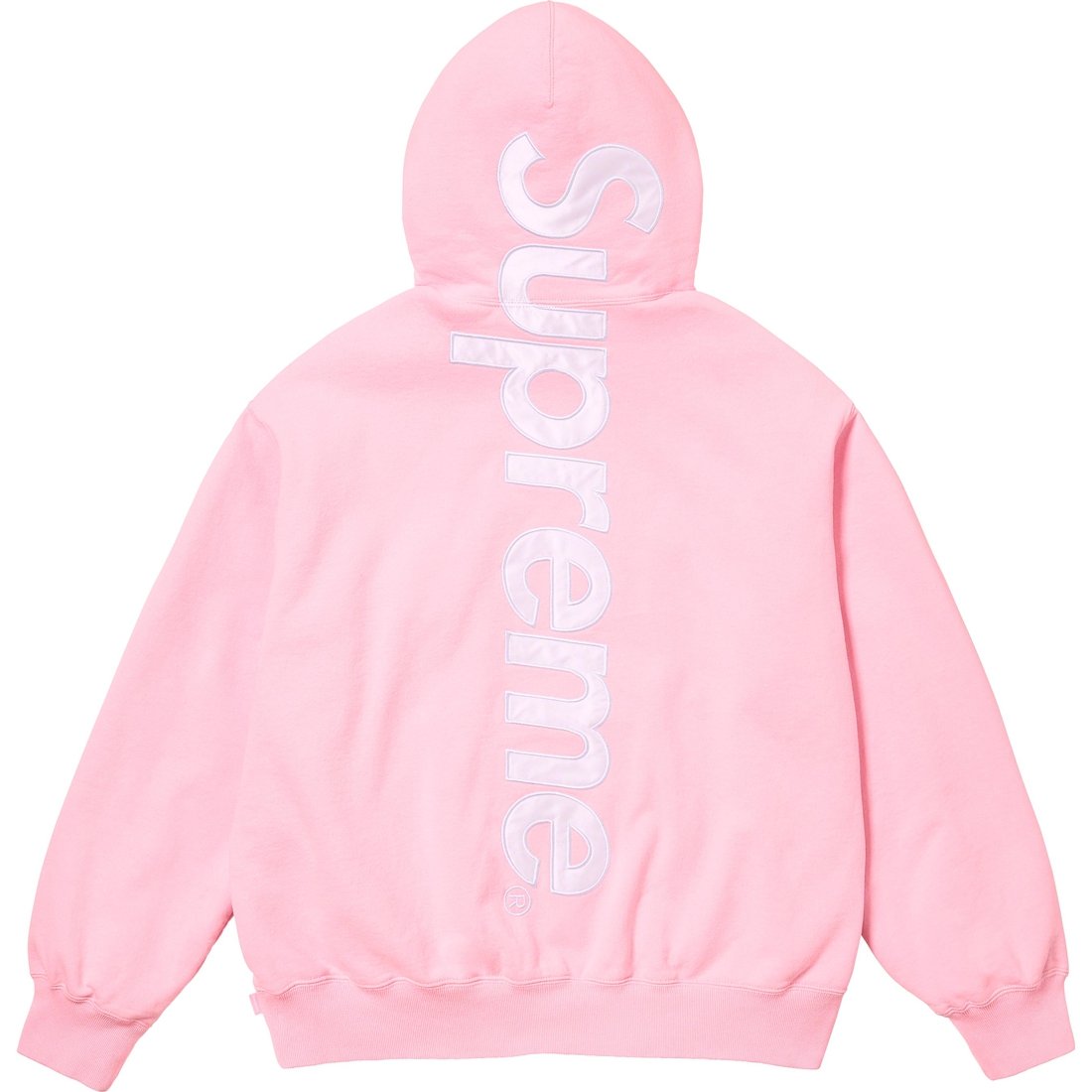 Details on Satin Appliqué Hooded Sweatshirt Light Pink from fall winter
                                                    2023 (Price is $158)