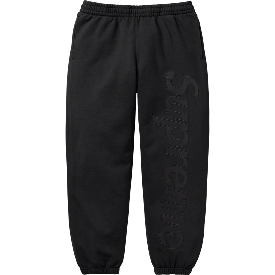 Details on Satin Appliqué Sweatpant Black from fall winter
                                                    2023 (Price is $148)
