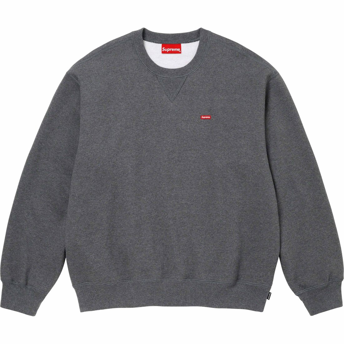 Details on Small Box Crewneck Charcoal from fall winter
                                                    2023 (Price is $138)