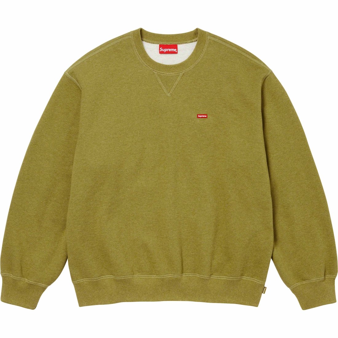 Details on Small Box Crewneck Heather Olive from fall winter
                                                    2023 (Price is $138)