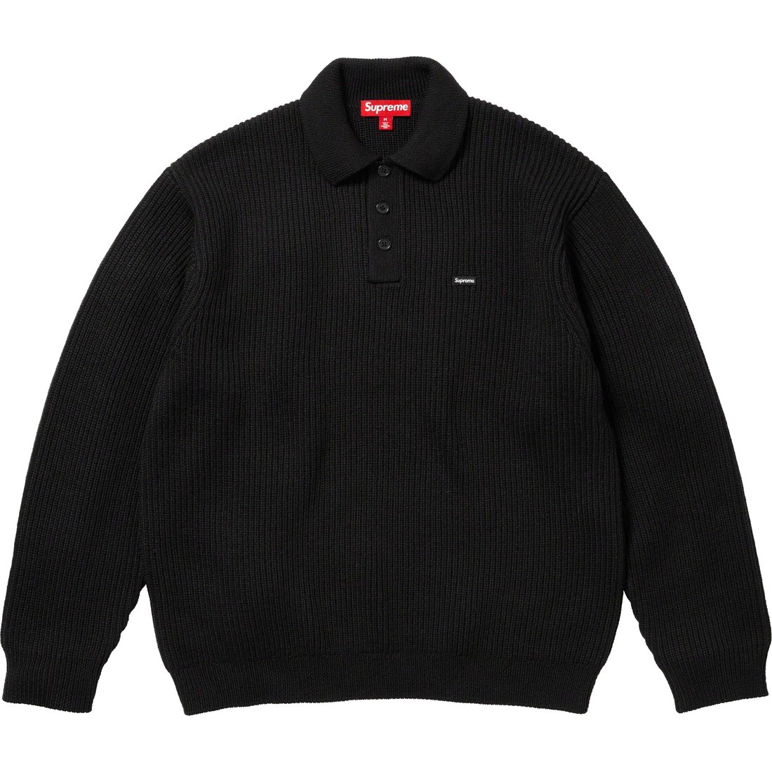 Details on Small Box Polo Sweater Black from fall winter
                                                    2023 (Price is $148)