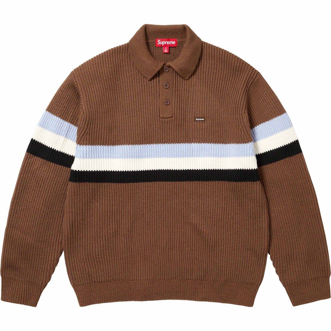 Details on Small Box Polo Sweater Dark Brown from fall winter
                                                    2023 (Price is $148)