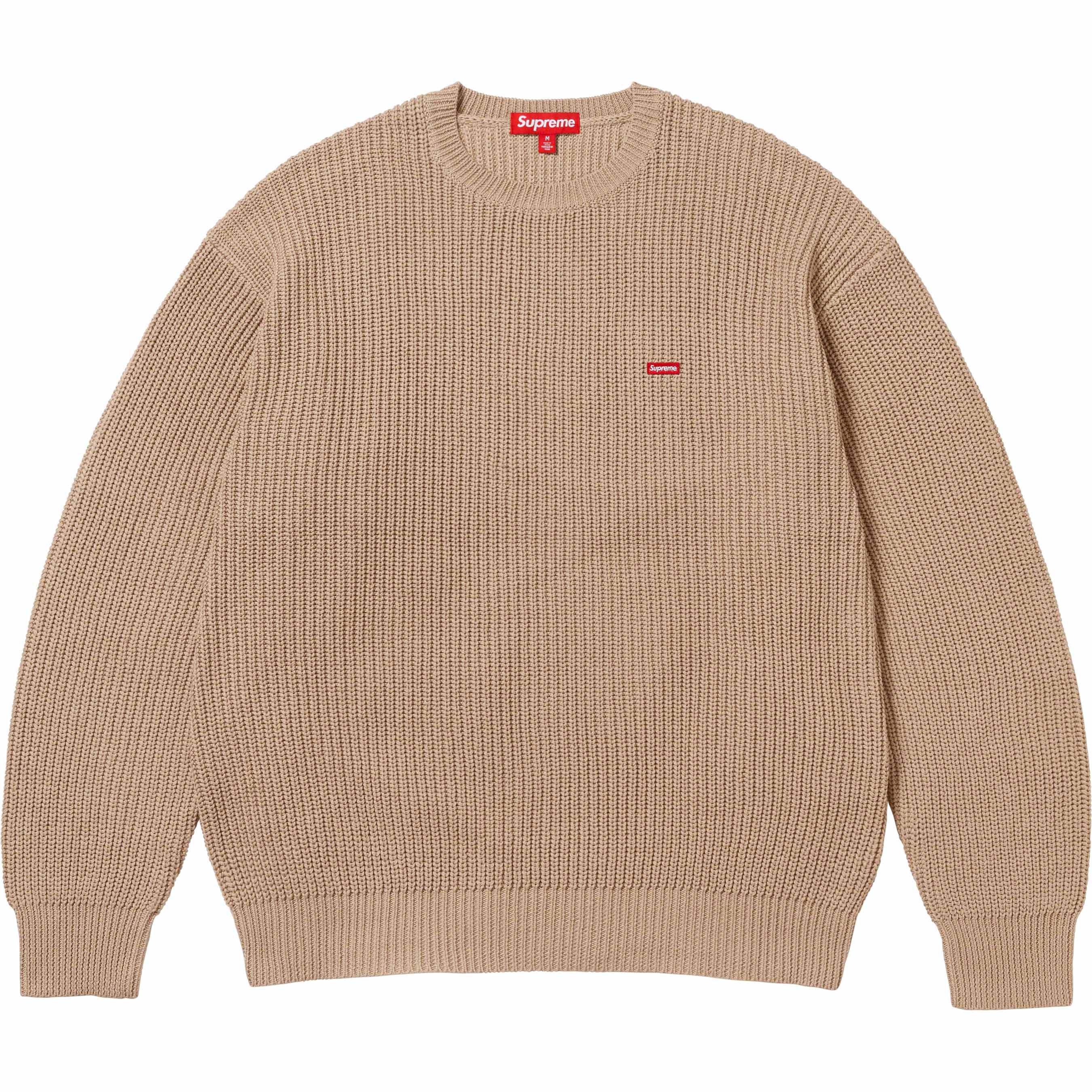 supreme small box ribbed sweater(tan)-