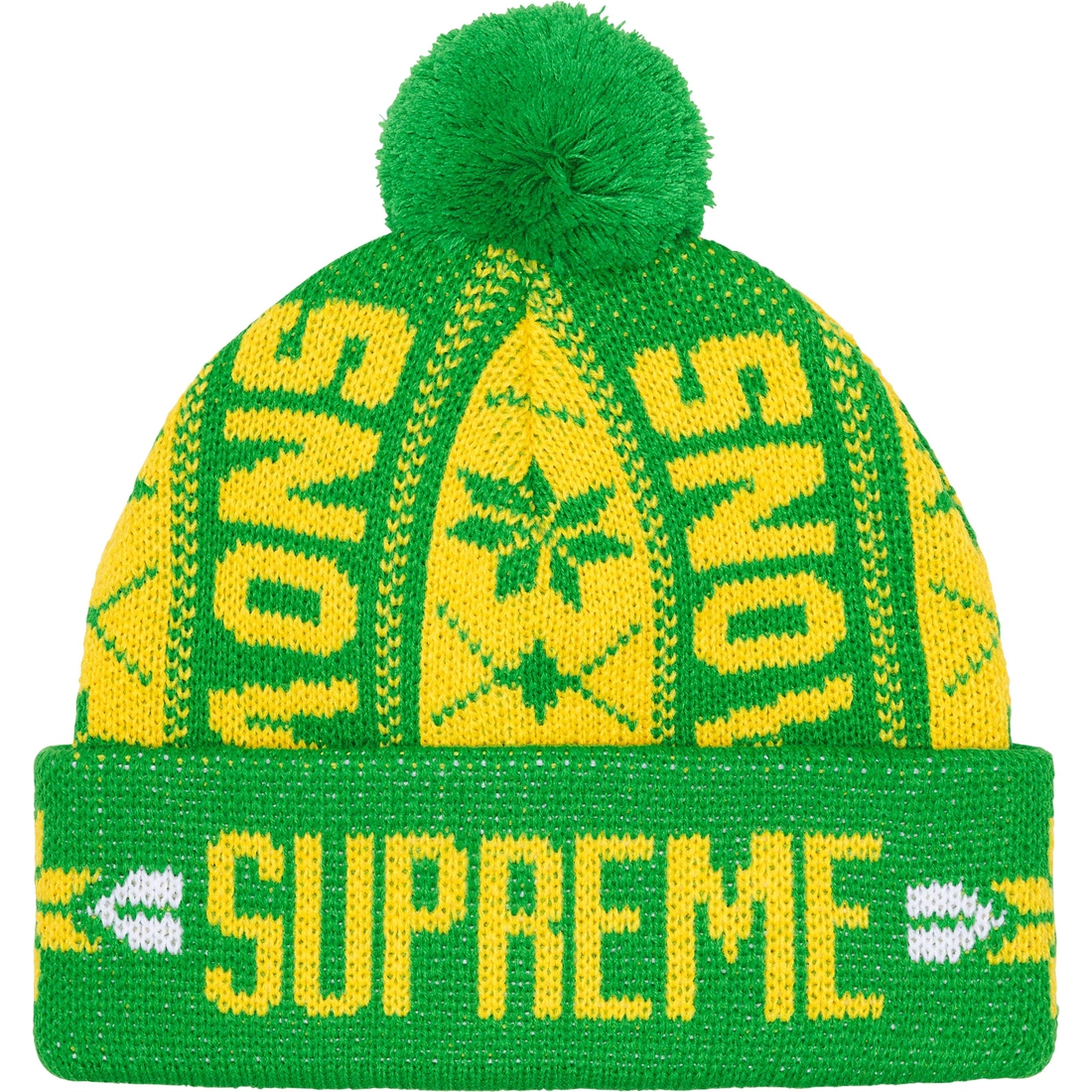 Details on Snow Beanie Green from fall winter
                                                    2023 (Price is $40)