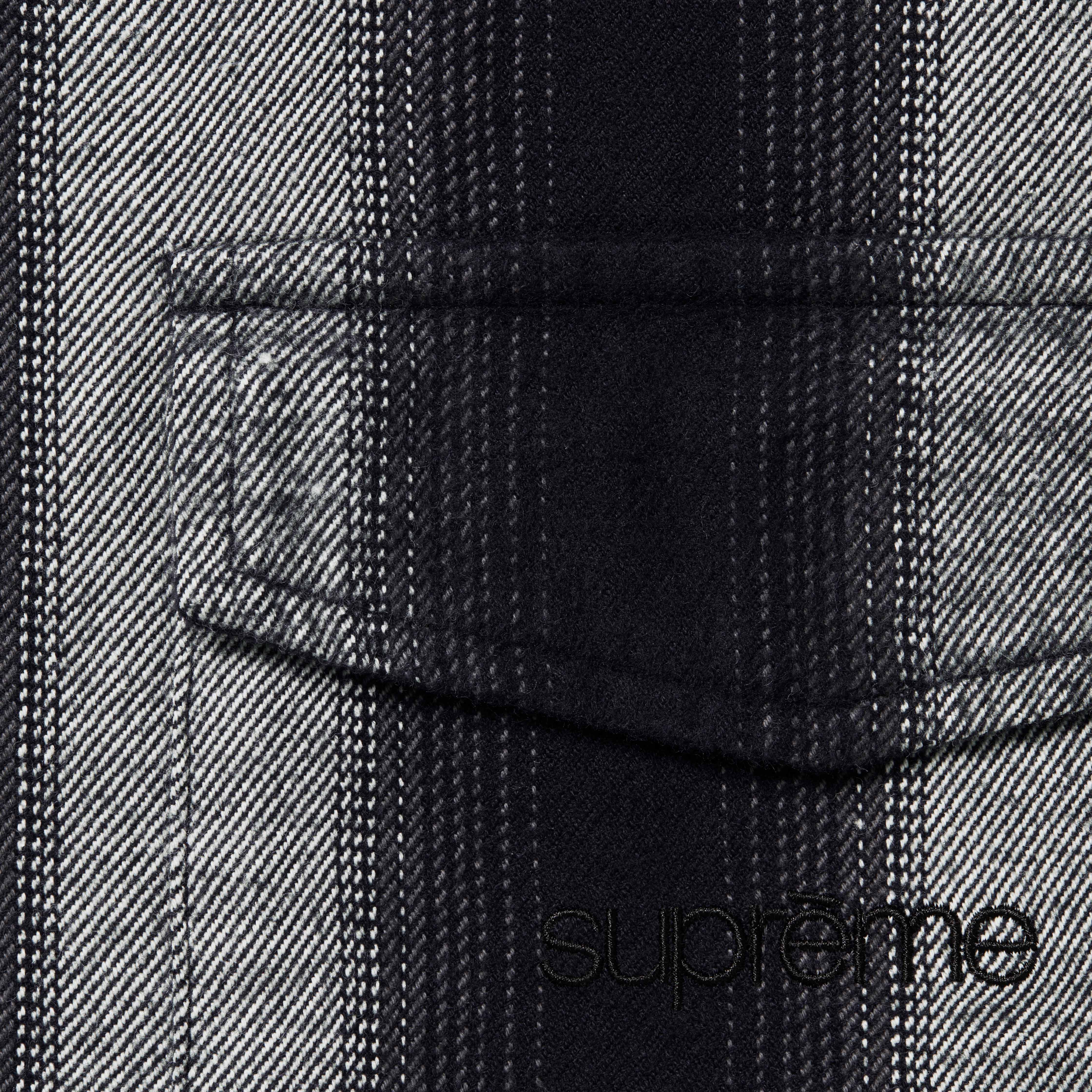 12,455円Stripe Flannel Zip Up Shirt Black