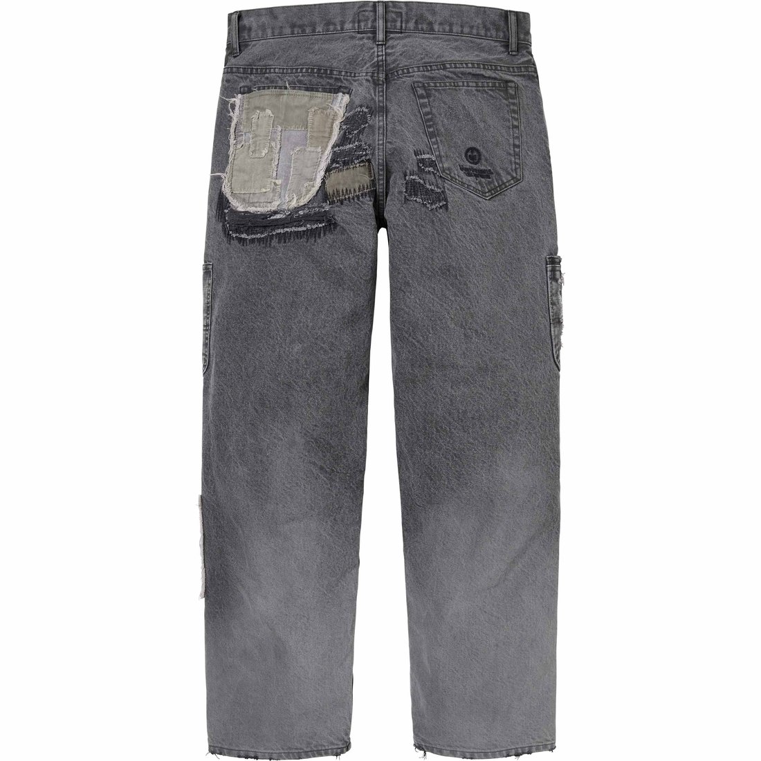 Details on Supreme blackmeans Mended Loose Fit Jean Washed Black from fall winter
                                                    2023 (Price is $398)