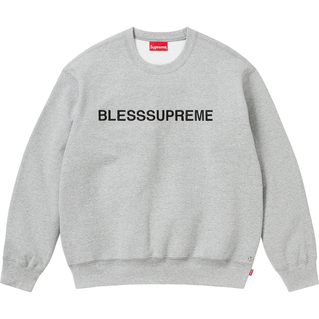 Details on Supreme BLESS Crewneck Heather Grey from fall winter
                                                    2023 (Price is $158)