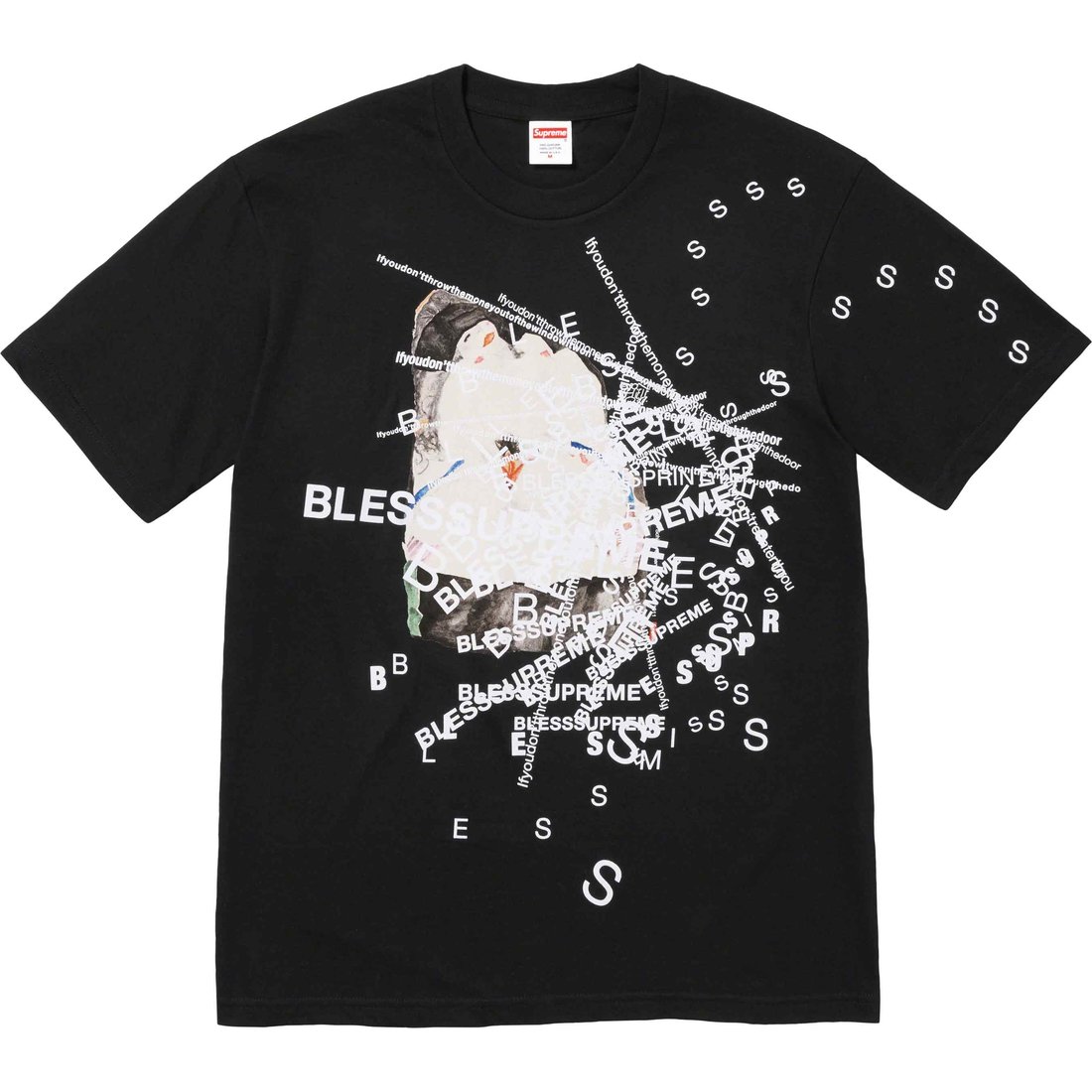 Details on Supreme BLESS Observed in a Dream Tee Black from fall winter
                                                    2023 (Price is $54)