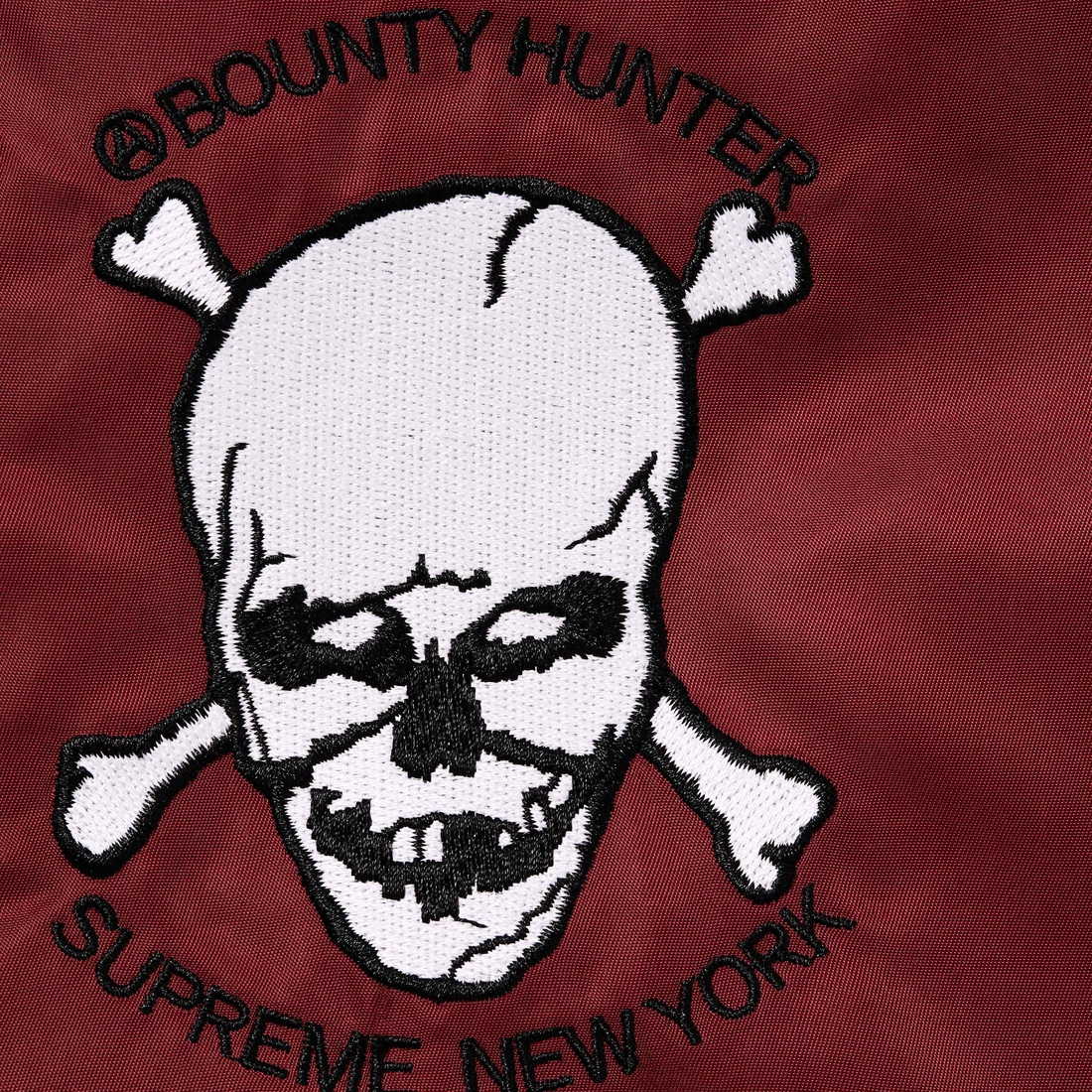 Details on Supreme Bounty Hunter MA-1 Burgundy from fall winter
                                                    2023 (Price is $368)
