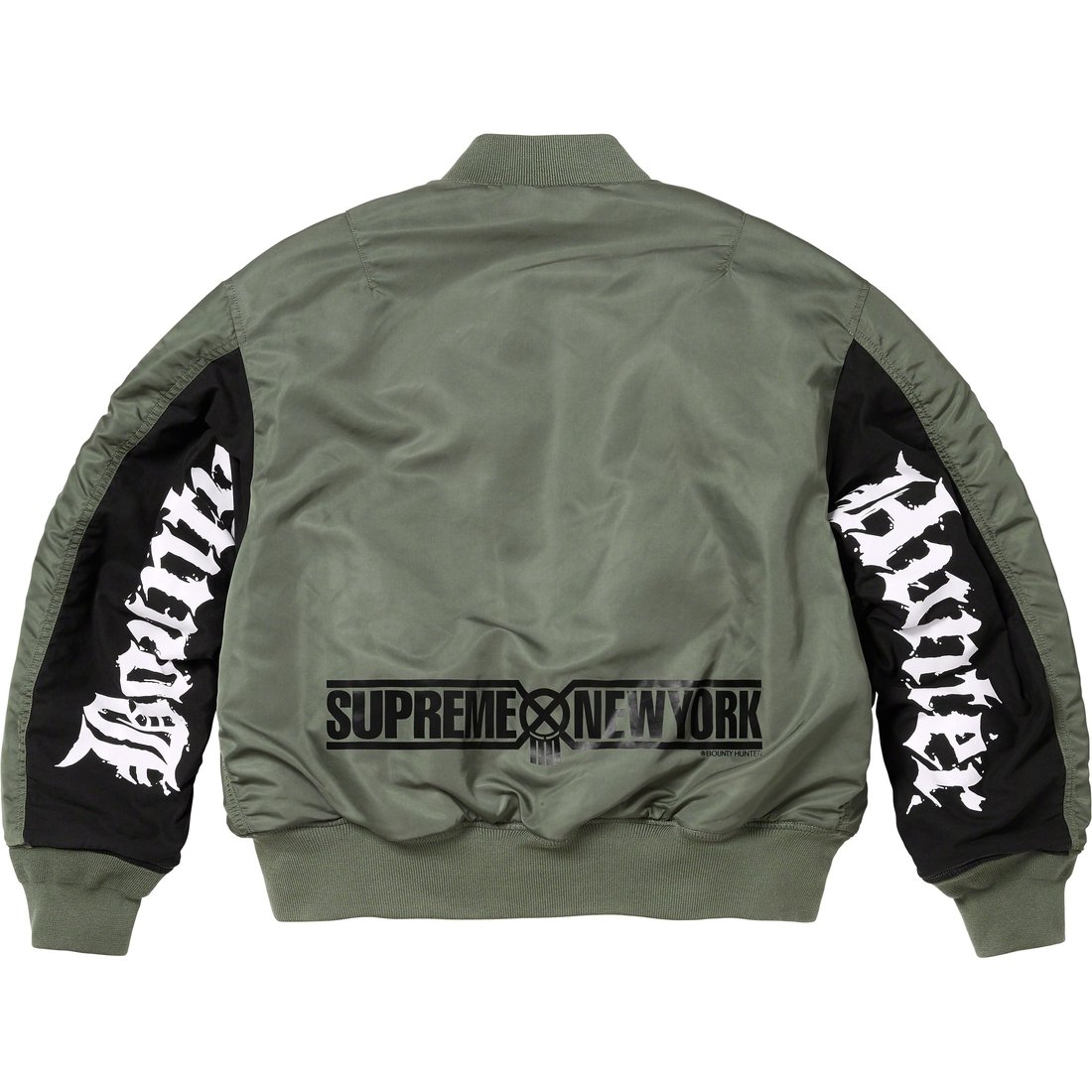 Details on Supreme Bounty Hunter MA-1 Olive from fall winter
                                                    2023 (Price is $368)