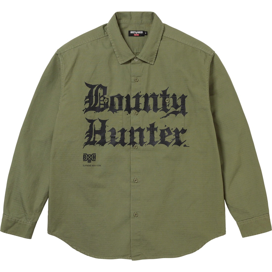 Details on Supreme Bounty Hunter Ripstop Shirt Olive from fall winter
                                                    2023 (Price is $148)