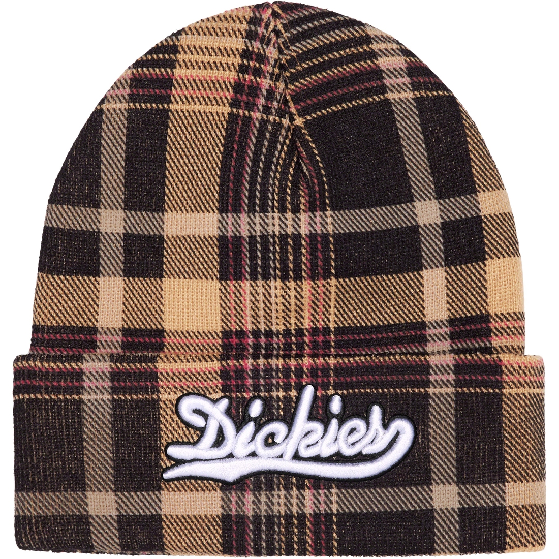 Details on Supreme Dickies Beanie Black Plaid from fall winter
                                                    2023 (Price is $40)