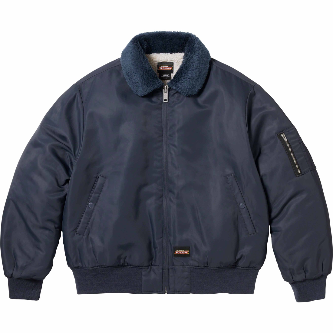 Details on Supreme Dickies Fur Collar Bomber Jacket Navy from fall winter
                                                    2023 (Price is $228)