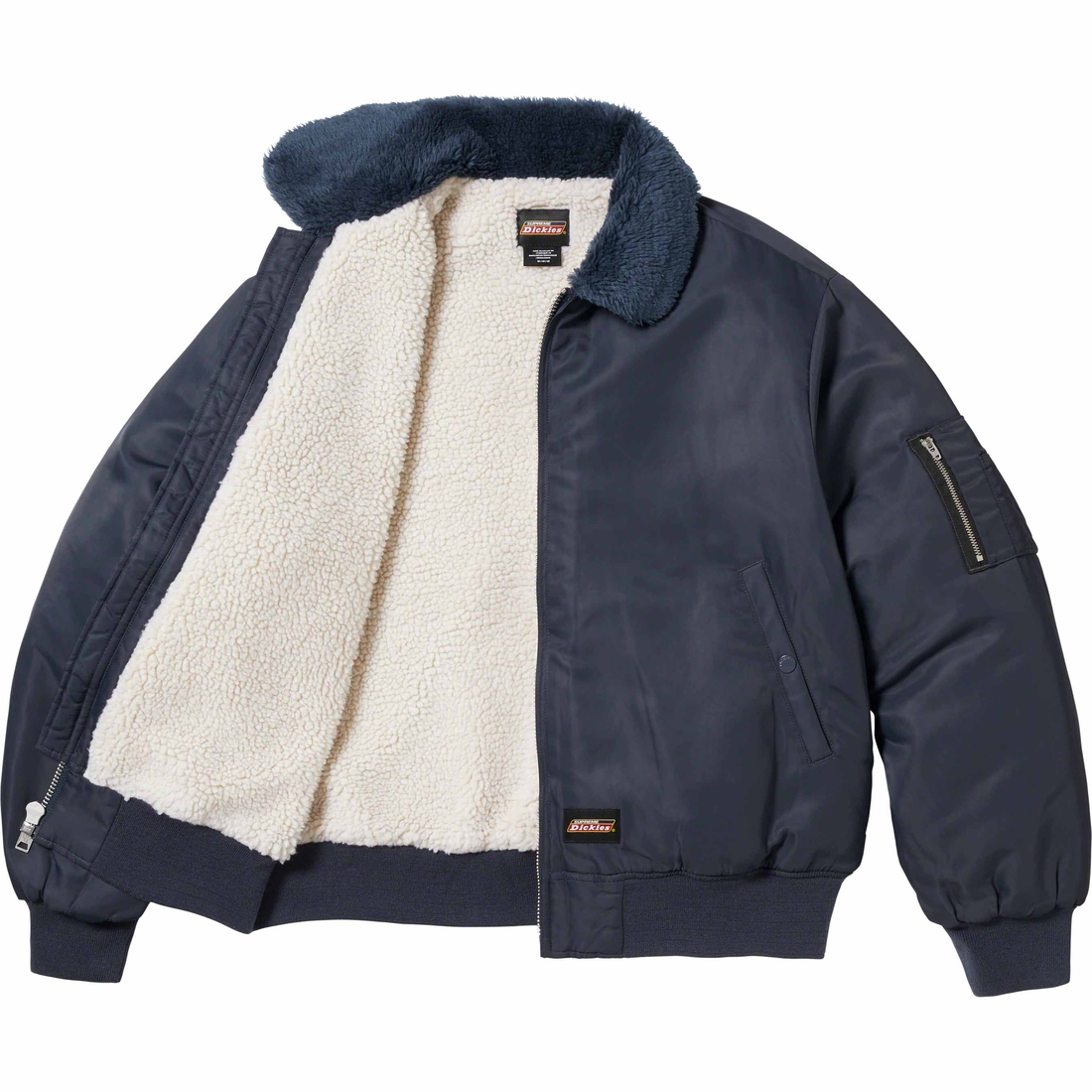 Details on Supreme Dickies Fur Collar Bomber Jacket Navy from fall winter
                                                    2023 (Price is $228)
