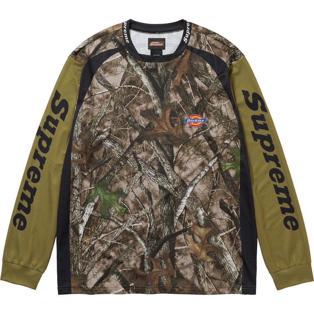 Details on Supreme Dickies Jersey Olive from fall winter
                                                    2023 (Price is $88)