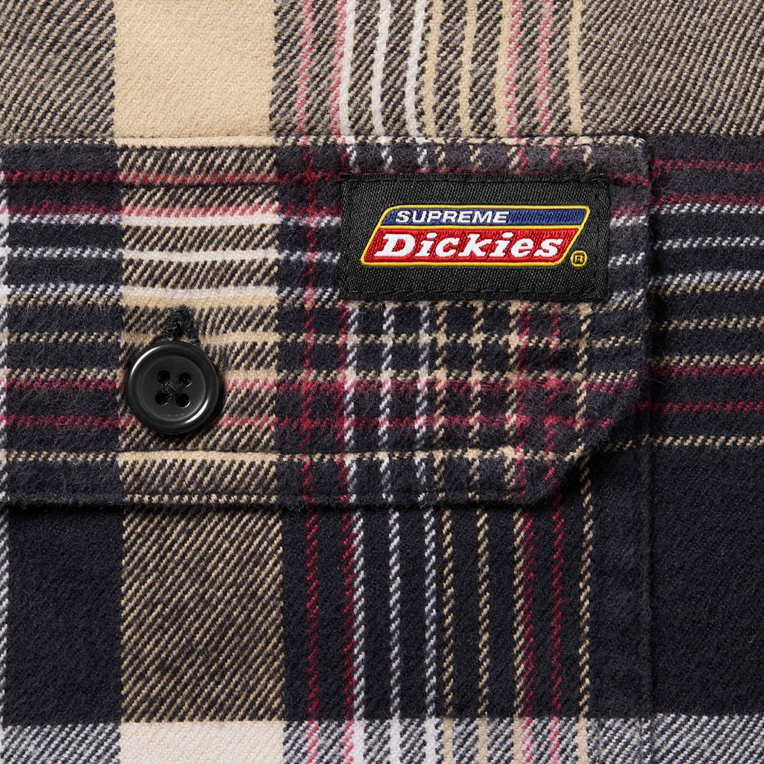 Details on Supreme Dickies Plaid Hooded Zip Up Shirt Black from fall winter
                                                    2023 (Price is $148)