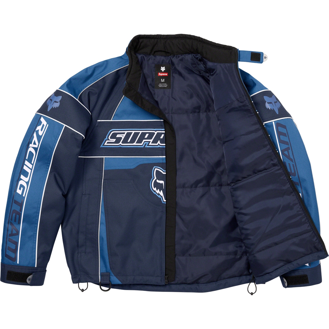 Details on Supreme Fox Racing Jacket Blue from fall winter
                                                    2023 (Price is $348)