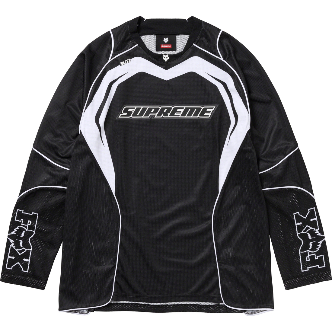 Details on Supreme Fox Racing Jersey Black from fall winter
                                                    2023 (Price is $148)