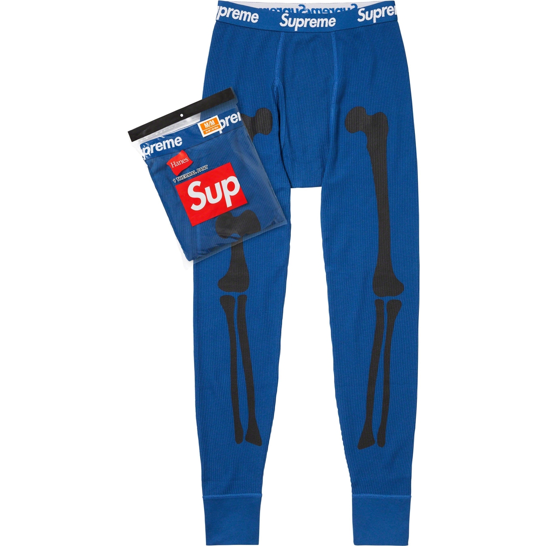 Details on Supreme Hanes Bones Thermal Pant (1 Pack) Blue from fall winter
                                                    2023 (Price is $30)