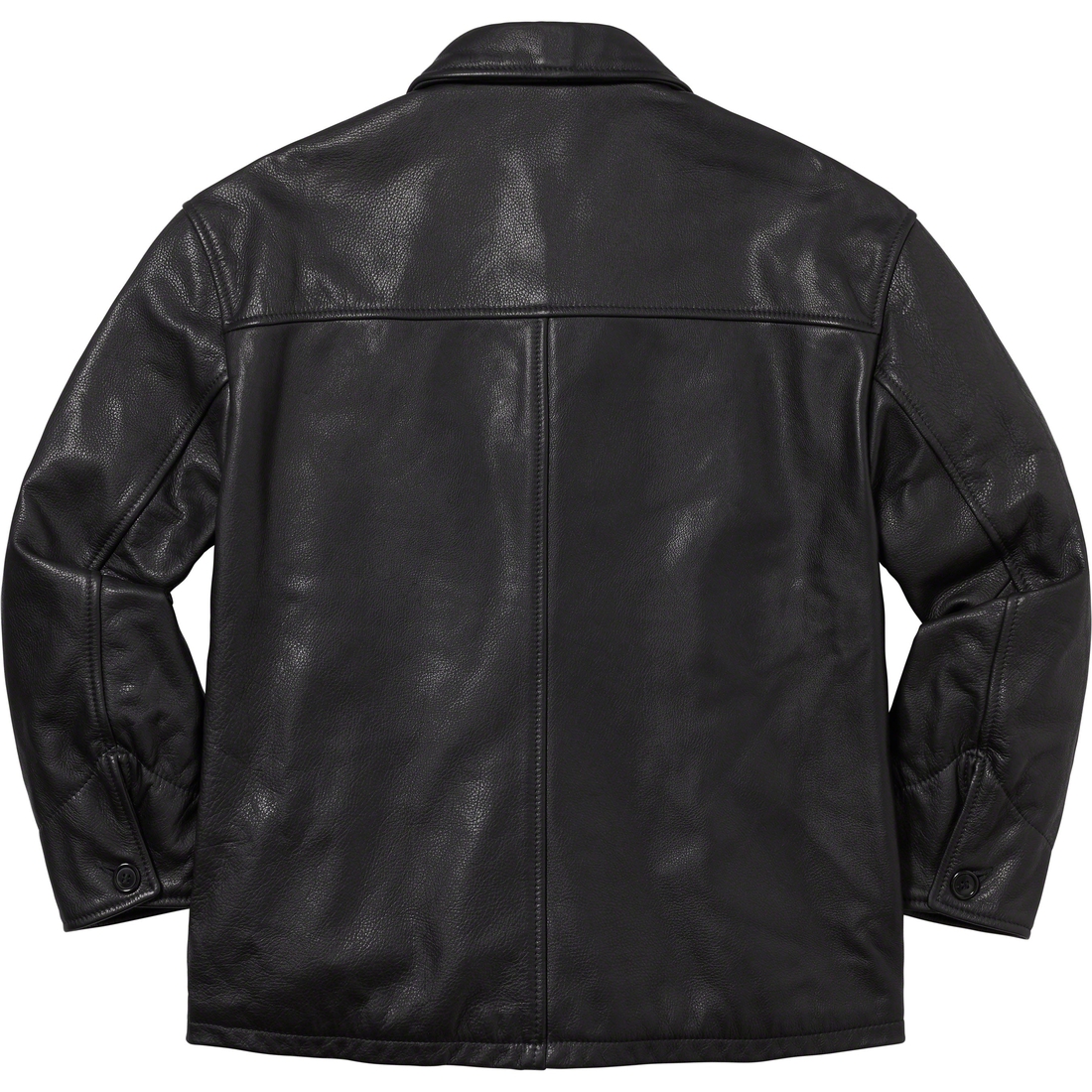 Details on Supreme Schott Leather Car Coat Black from fall winter
                                                    2023 (Price is $898)
