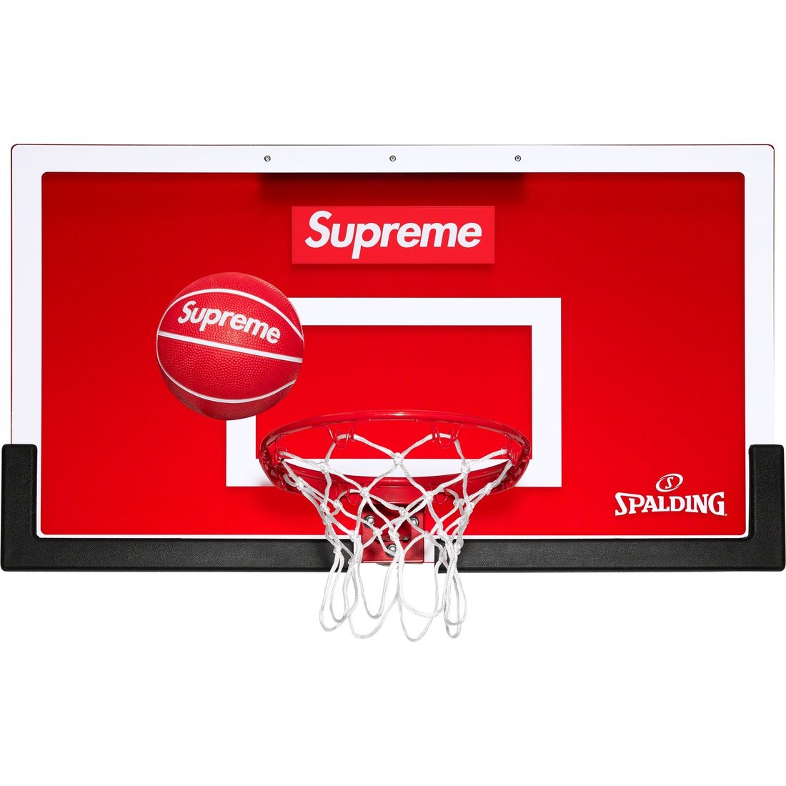 Details on Supreme Spalding Mini Basketball Hoop Red from fall winter
                                                    2023 (Price is $88)