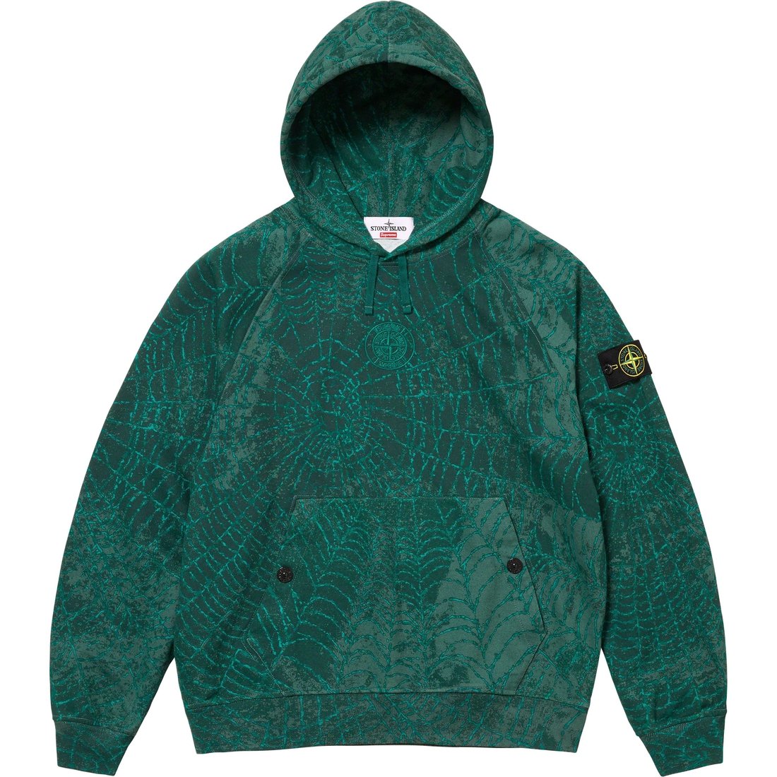 Details on Supreme Stone Island Hooded Sweatshirt Dark Green from fall winter
                                                    2023 (Price is $348)