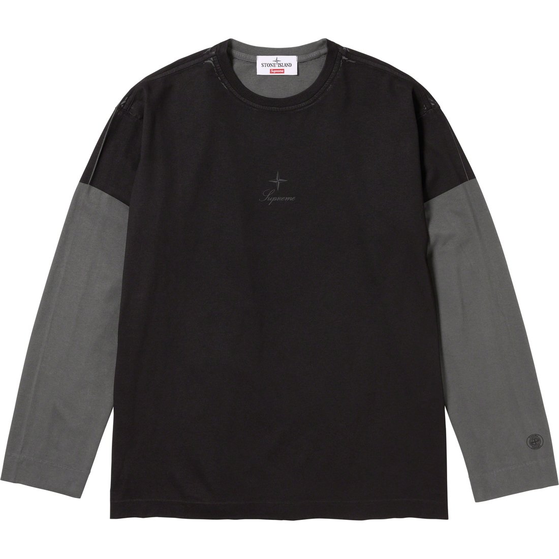 Details on Supreme Stone Island L S Top Black from fall winter
                                                    2023 (Price is $188)