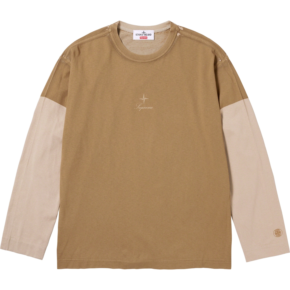 Details on Supreme Stone Island L S Top Tan from fall winter
                                                    2023 (Price is $188)