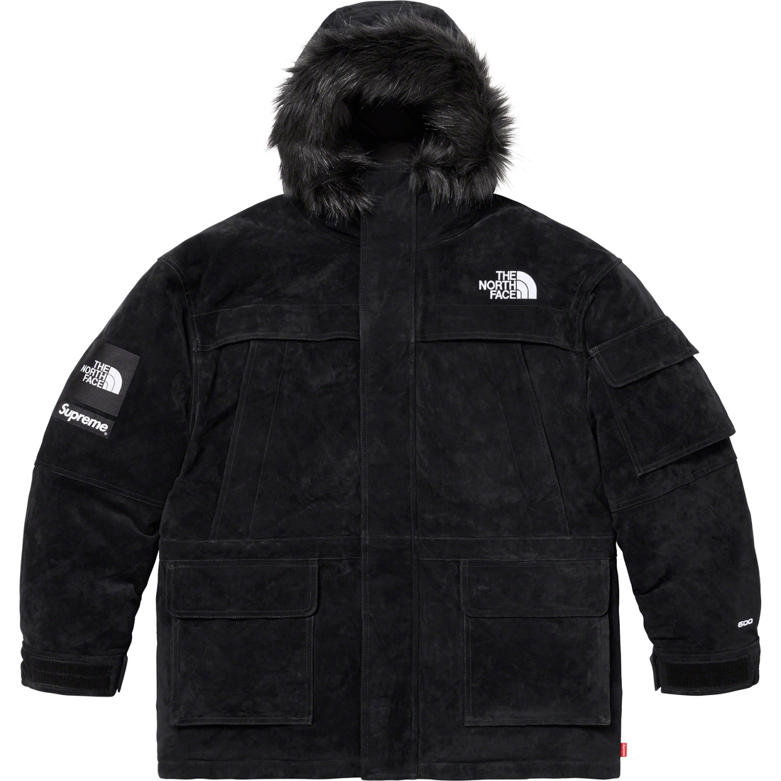 Details on Supreme The North Face Suede 600-Fill Down Parka Black from fall winter
                                                    2023 (Price is $1298)