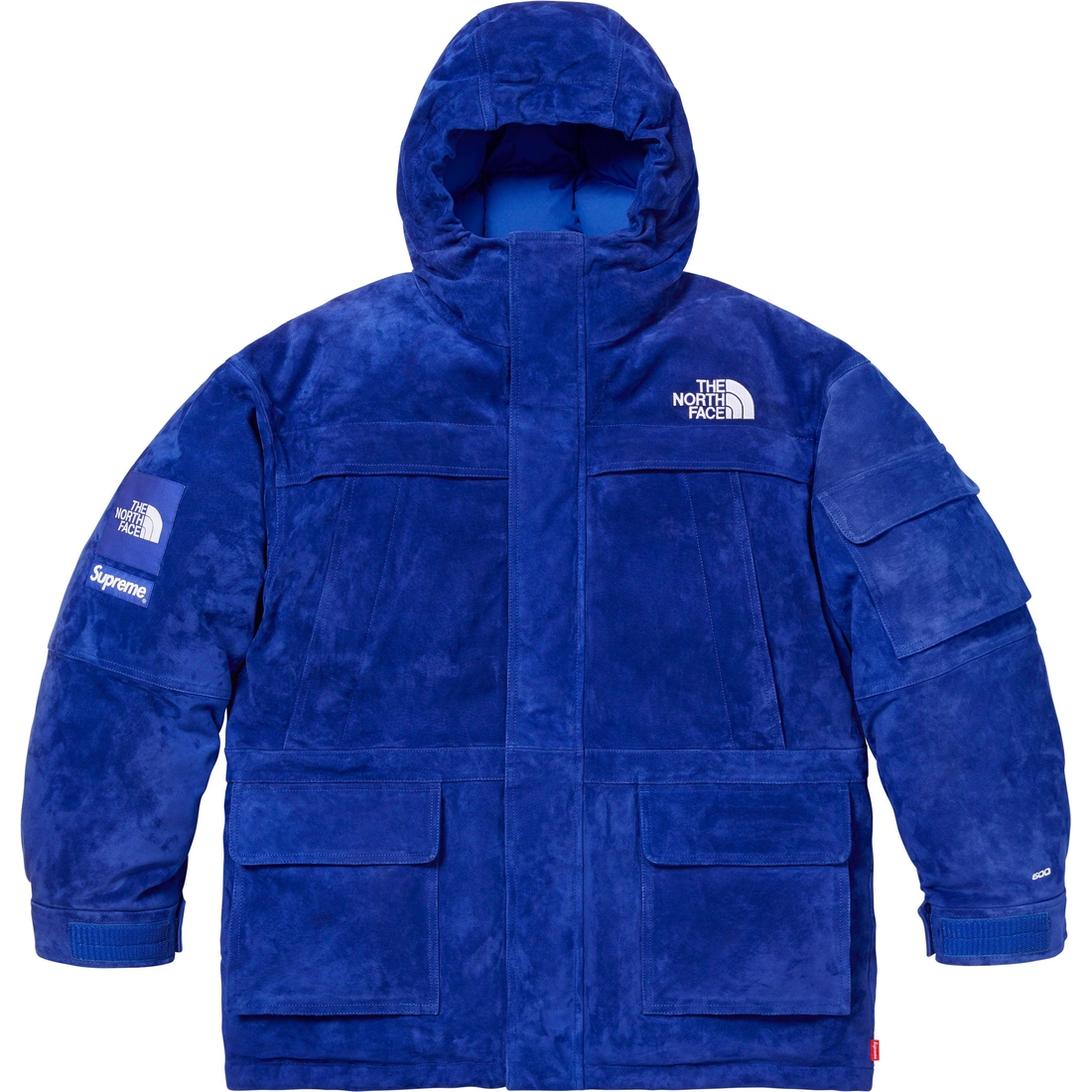 Details on Supreme The North Face Suede 600-Fill Down Parka Blue from fall winter
                                                    2023 (Price is $1298)