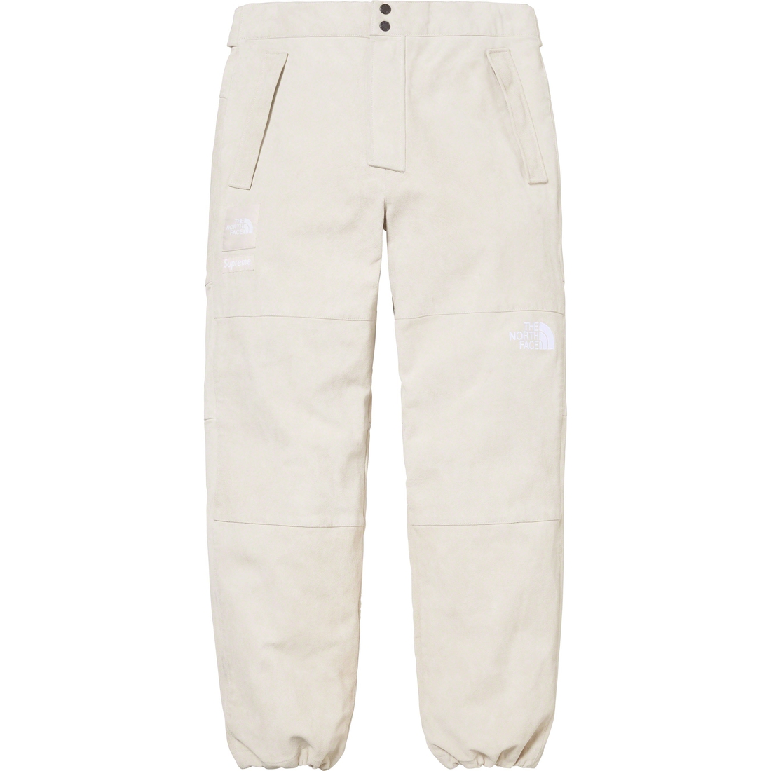 Details on Supreme The North Face Suede Mountain Pant Stone from fall winter
                                                    2023 (Price is $698)
