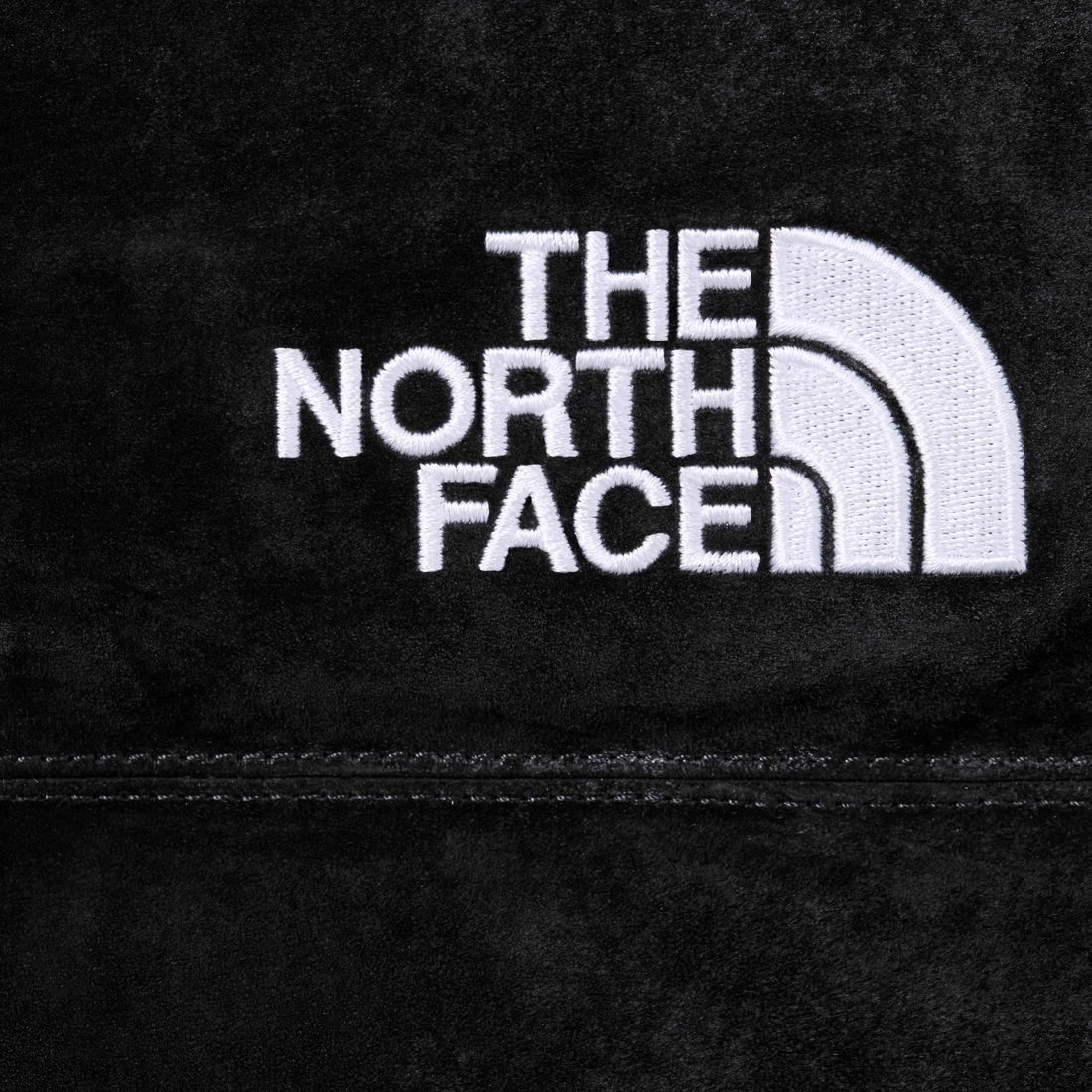 Details on Supreme The North Face Suede Nuptse Jacket Black from fall winter
                                                    2023 (Price is $1098)