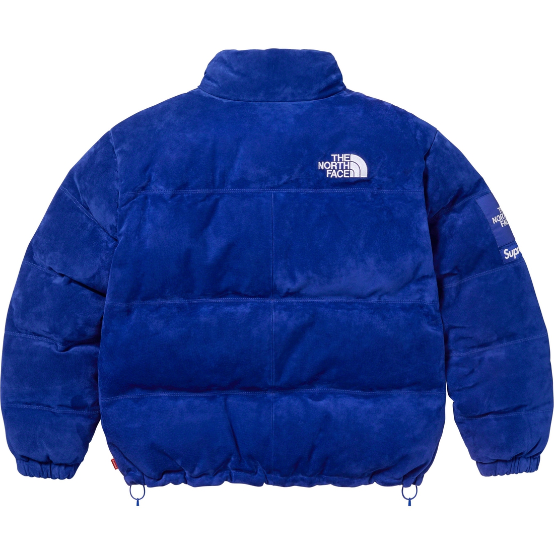 Details on Supreme The North Face Suede Nuptse Jacket Blue from fall winter
                                                    2023 (Price is $1098)
