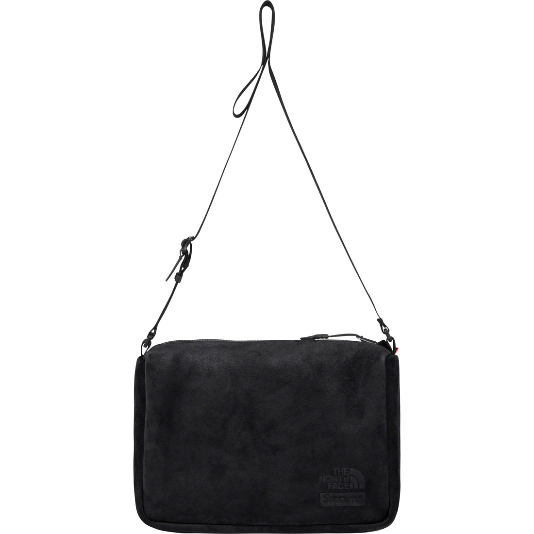 Details on Supreme The North Face Suede Shoulder Bag Black from fall winter
                                                    2023 (Price is $148)