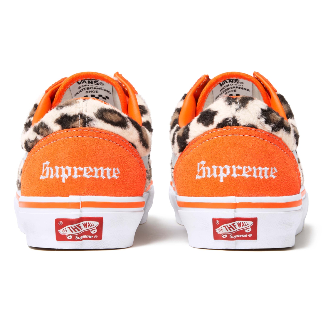 Details on Supreme Vans Leopard Old Skool Orange from fall winter
                                                    2023 (Price is $98)