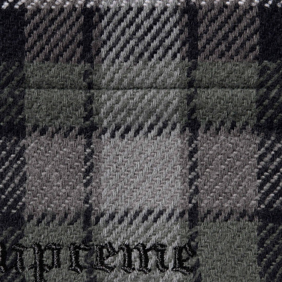 Details on Tartan Flannel Hooded Shirt Black from fall winter
                                                    2023 (Price is $148)